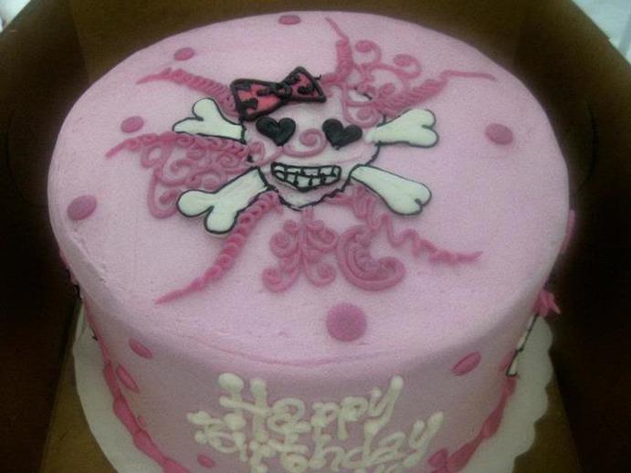 skull and crossbones birthday cake