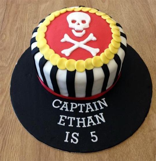 skull and crossbones birthday cake