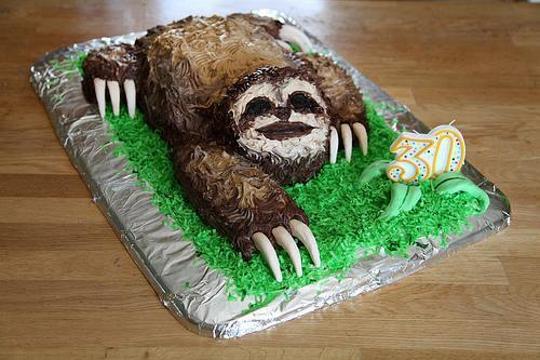 sloth birthday cake