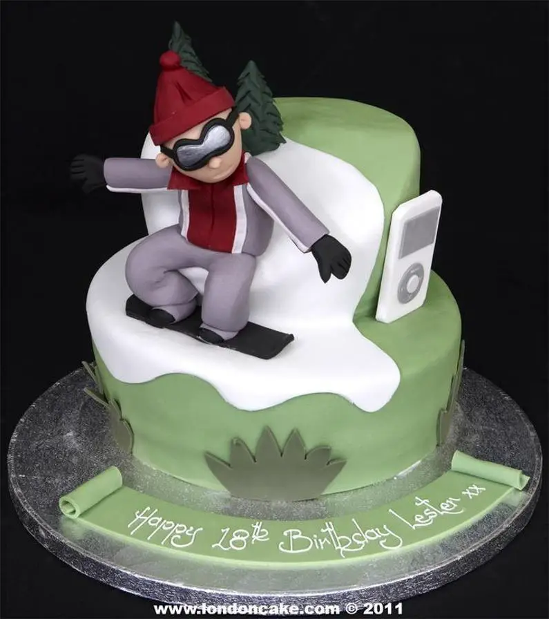 snowboard birthday cake