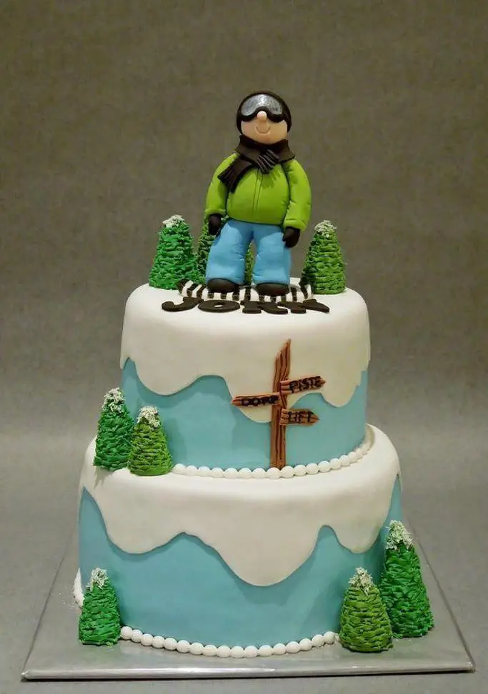 snowboard birthday cake