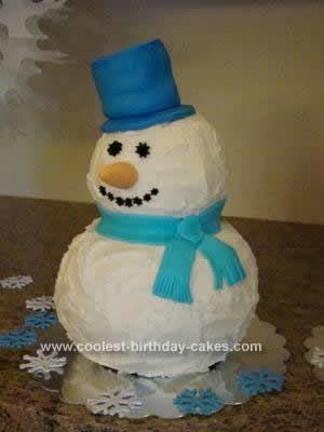 snowman birthday cakes