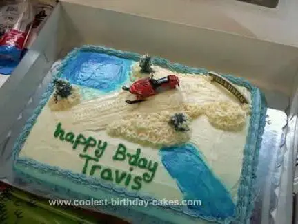 snowmobile birthday cake