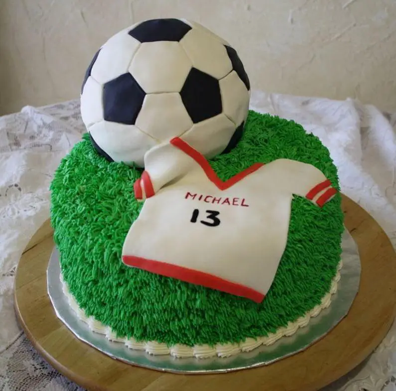 Soccer themed birthday cakes