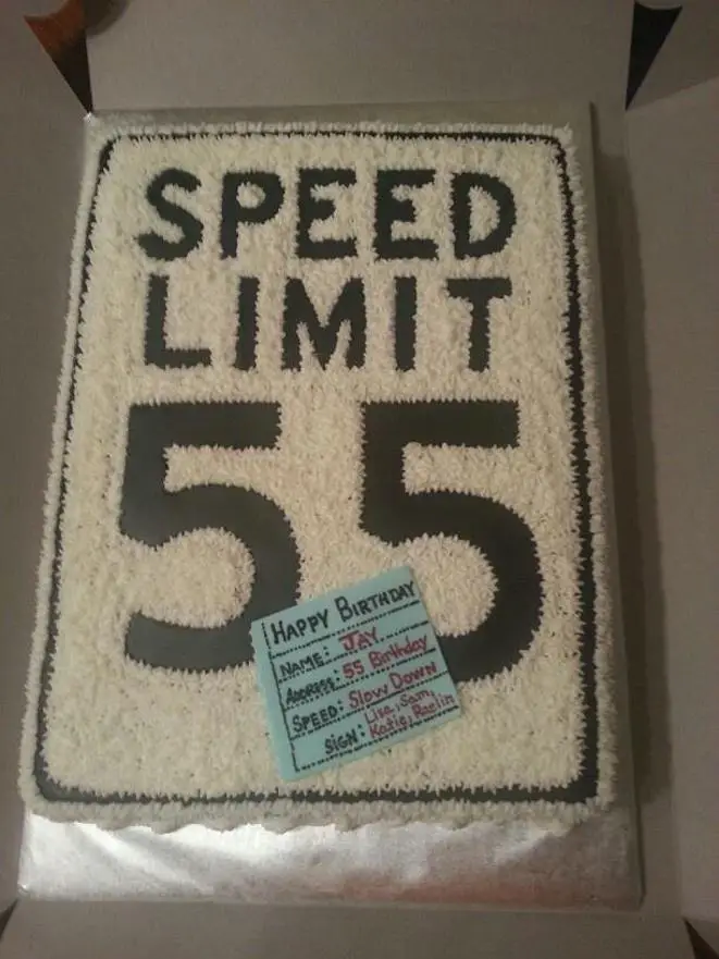 speed limit 55 birthday cake