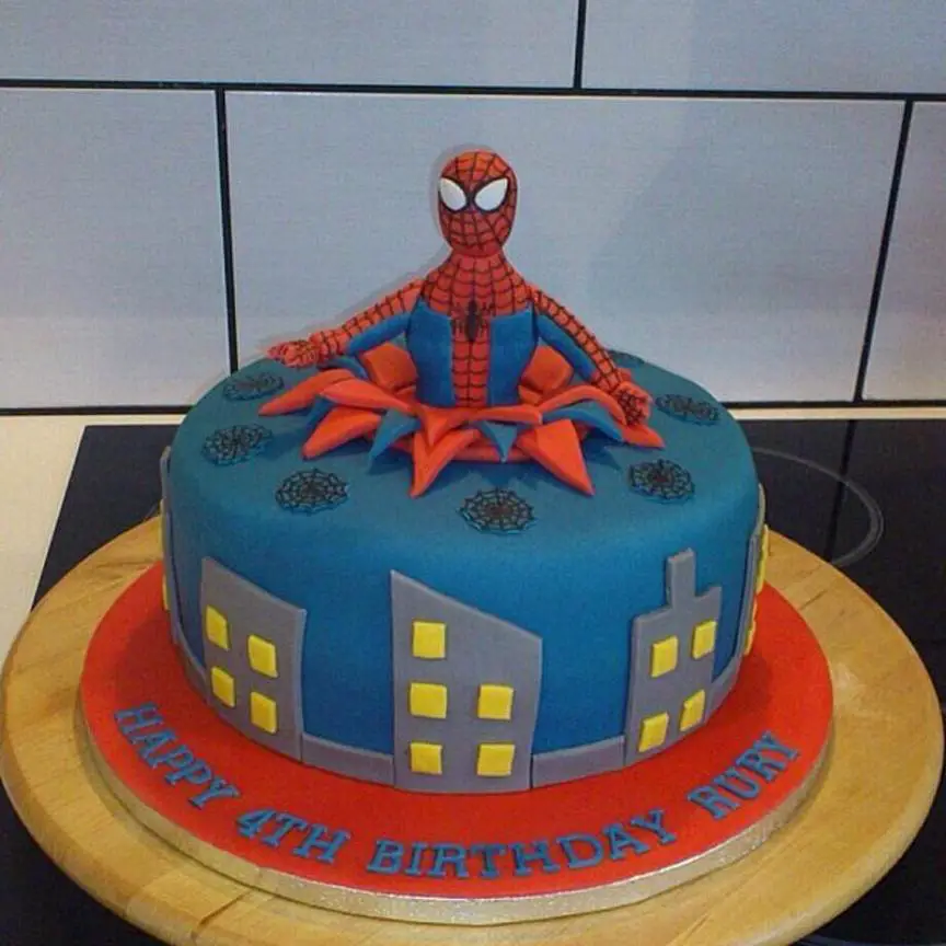 Spiderman themed birthday cakes - TheSmartCookieCook