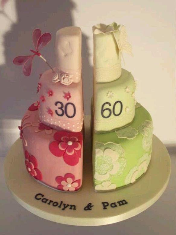 split birthday cakes