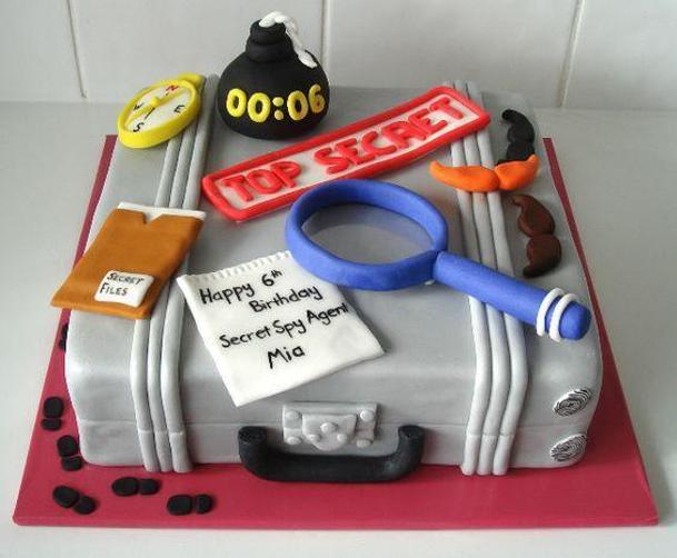spy themed birthday cake