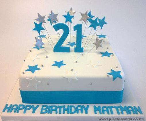square 21st birthday cakes