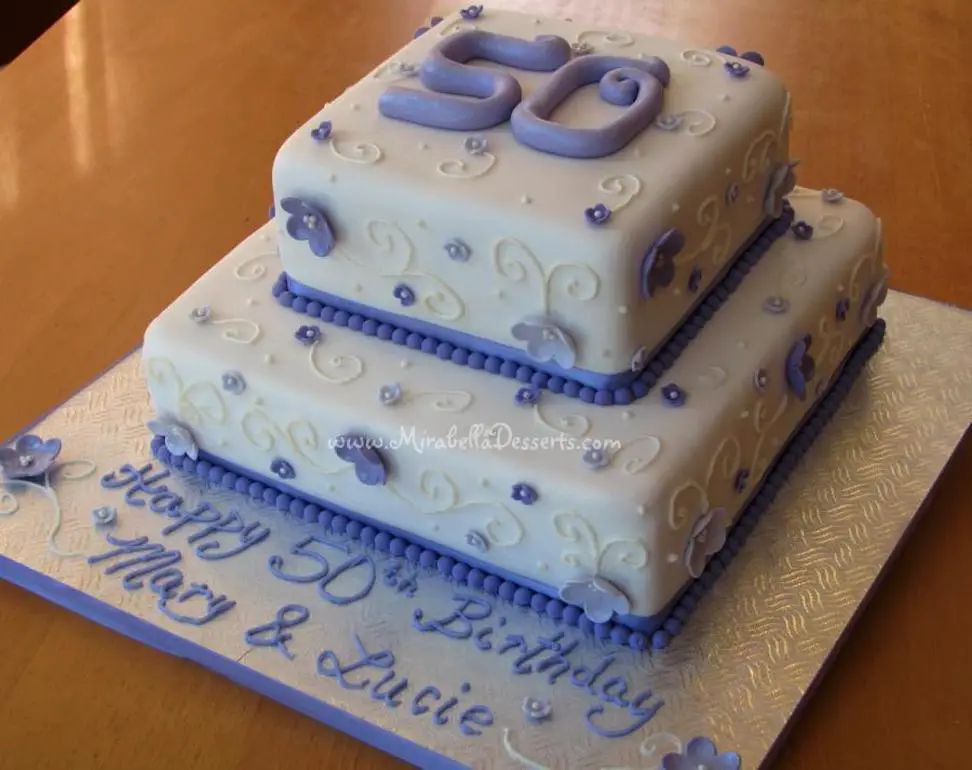square 50th birthday cake