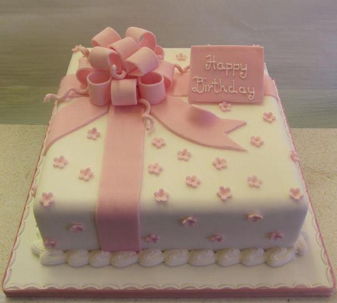 square birthday cakes for girls