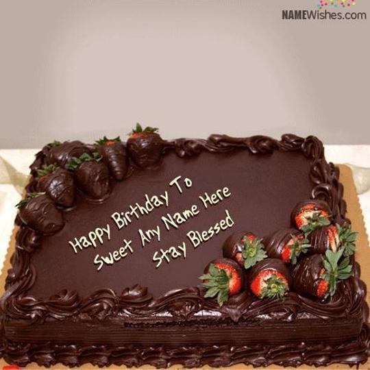 square chocolate birthday cake