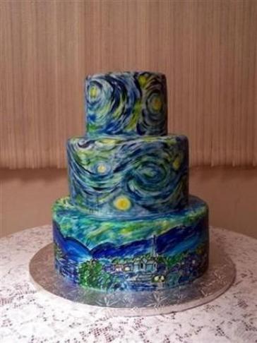 starry night birthday cake