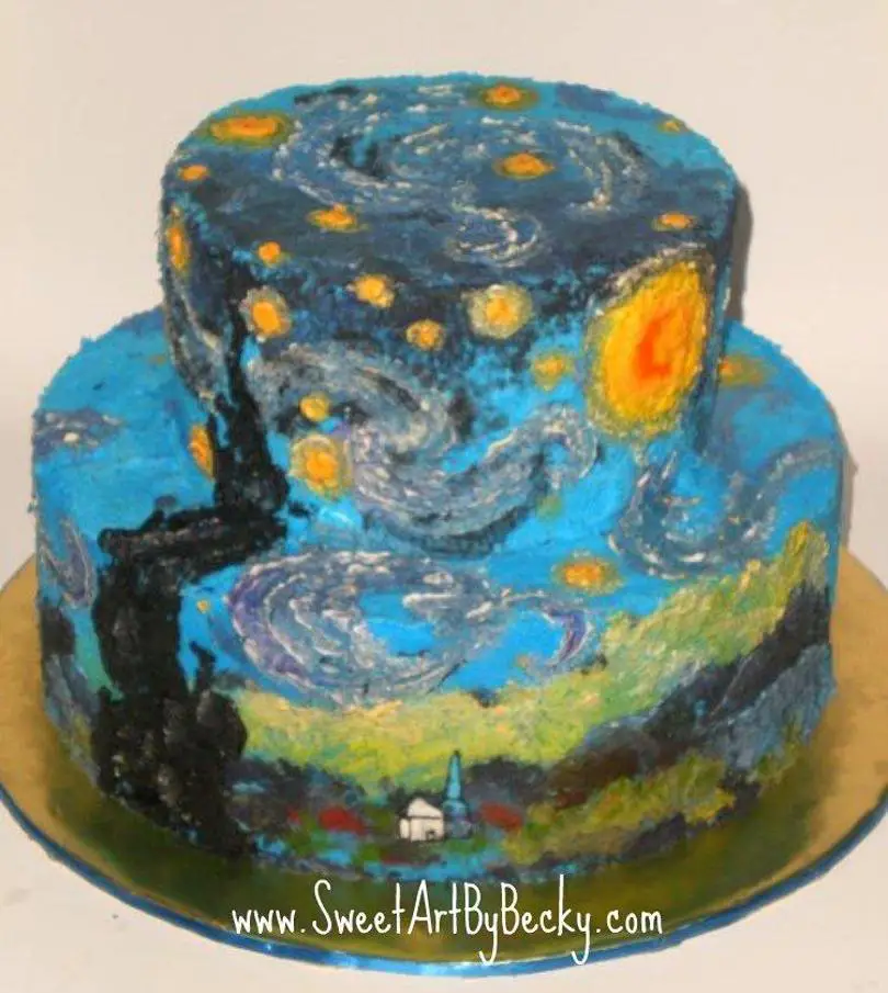 starry night birthday cake