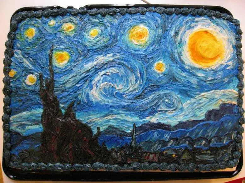 starry night birthday cake