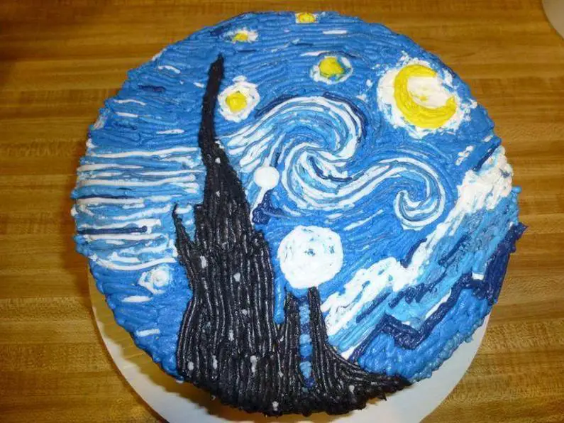 starry night birthday cake