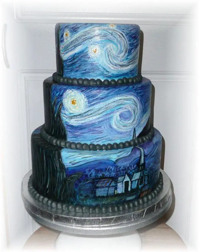 starry night birthday cake