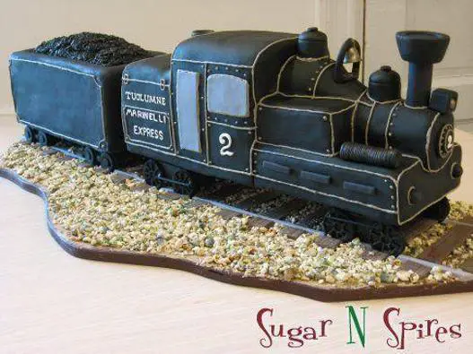 steam engine birthday cake