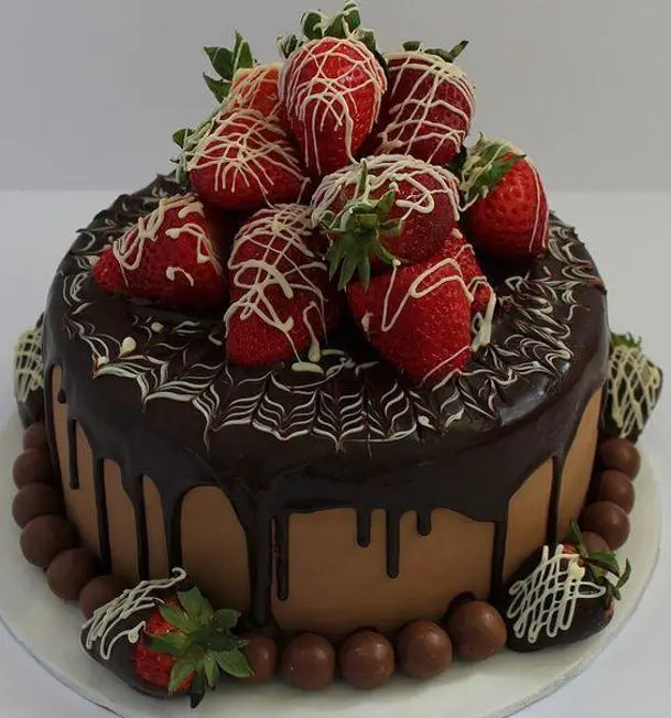 strawberry chocolate birthday cake