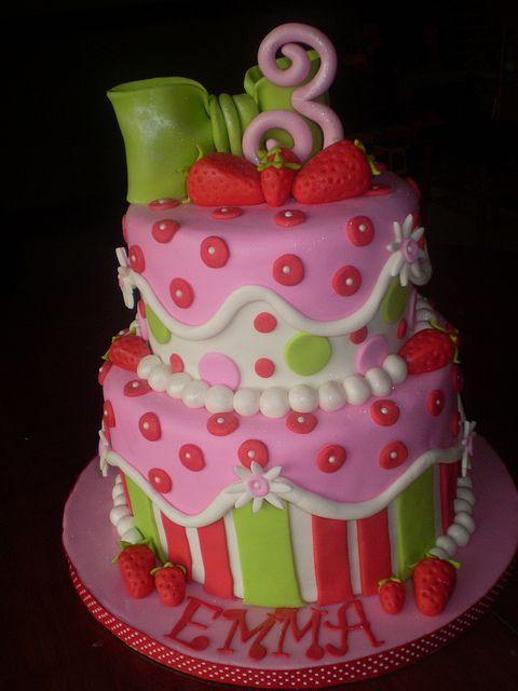strawberry shortcake themed birthday cakes