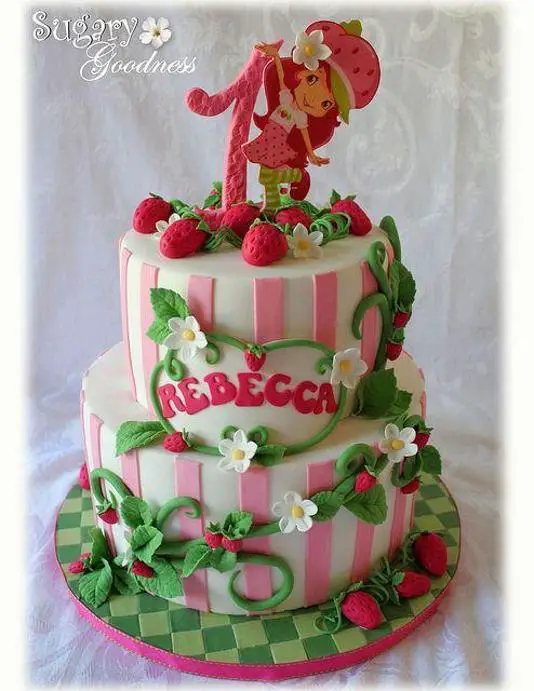 strawberry shortcake themed birthday cakes