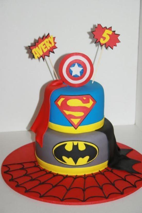 superheros birthday cake