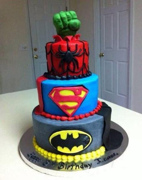superheros birthday cake