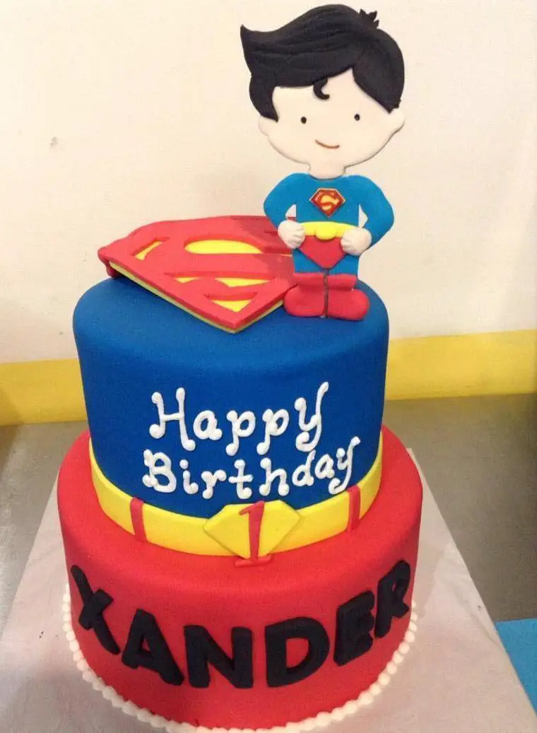 superman 1st birthday cake