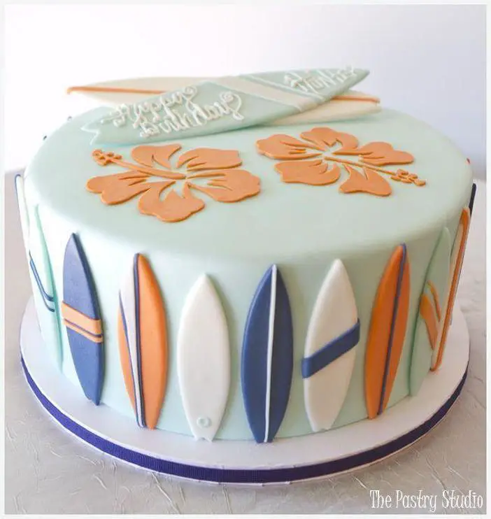 surfboard birthday cake