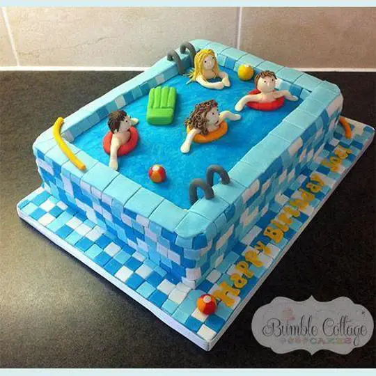 swimming pool birthday cakes