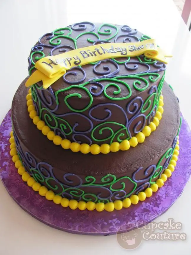 swirl birthday cake
