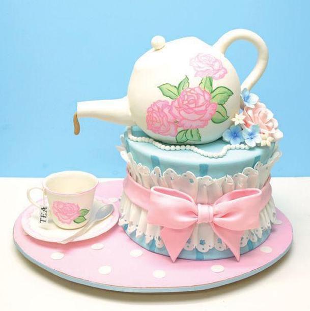 tea birthday cake