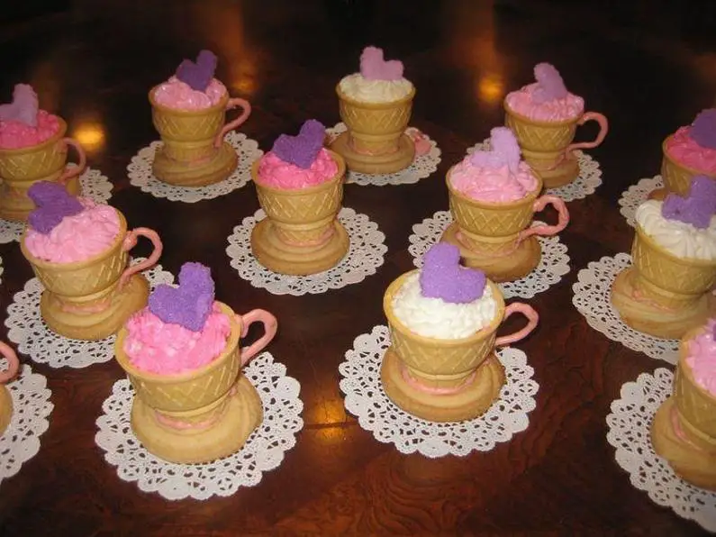 tea party themed birthday cake