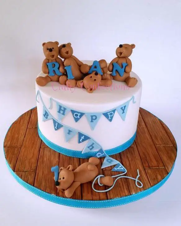 teddy bear cakes for 1st birthday