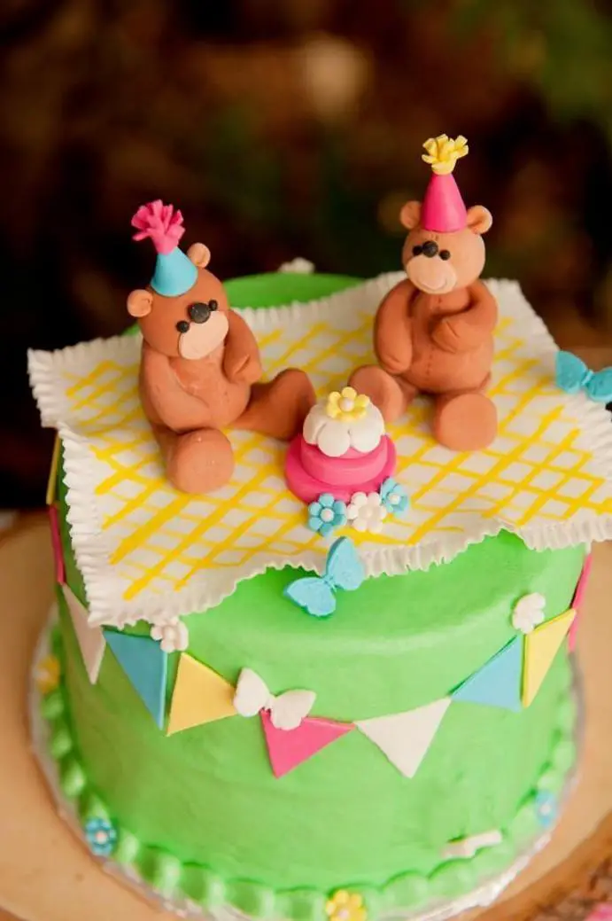 teddy bear picnic birthday cake