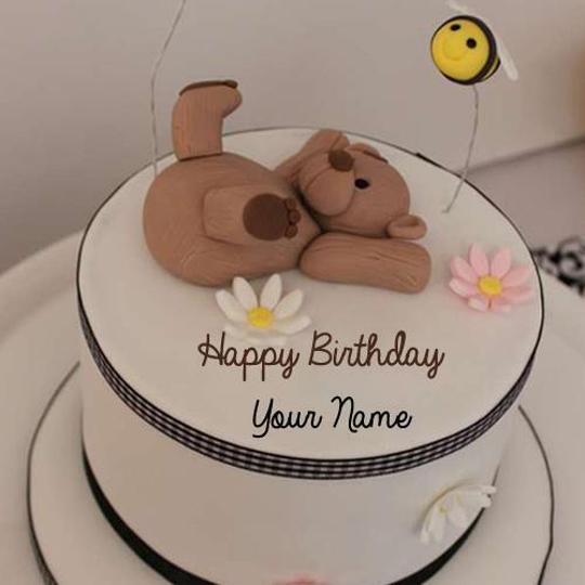 teddy bear with birthday cake