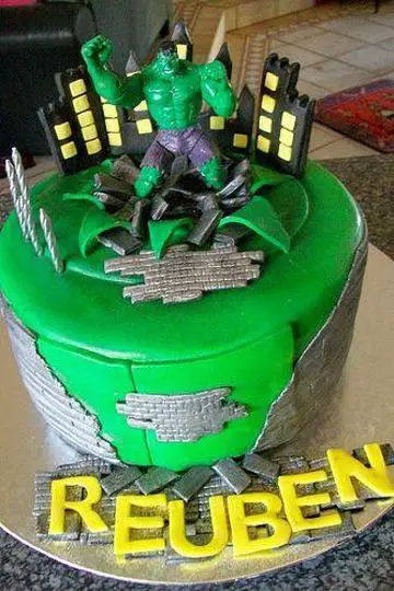 The Incredible Hulk Birthday Cake