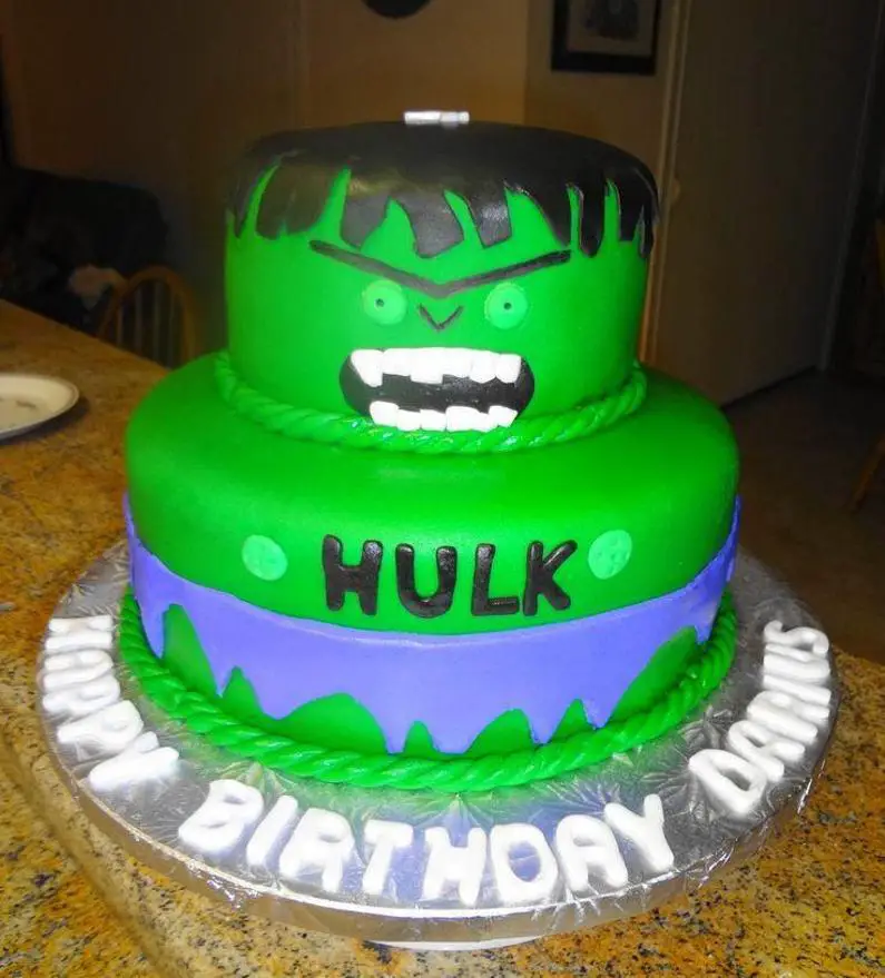 the incredible hulk birthday cake