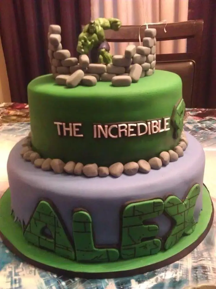 The incredible hulk birthday cake