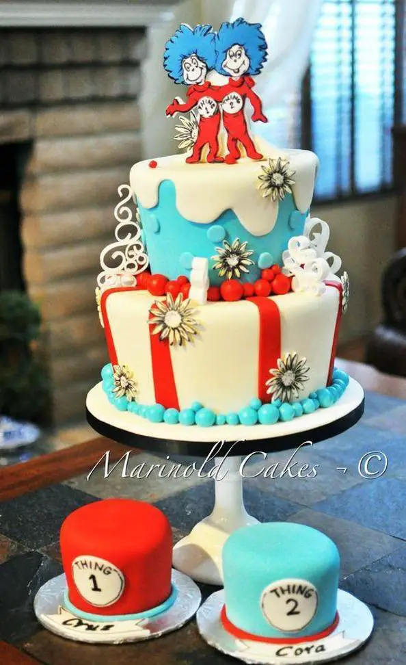 thing one and thing two birthday cakes