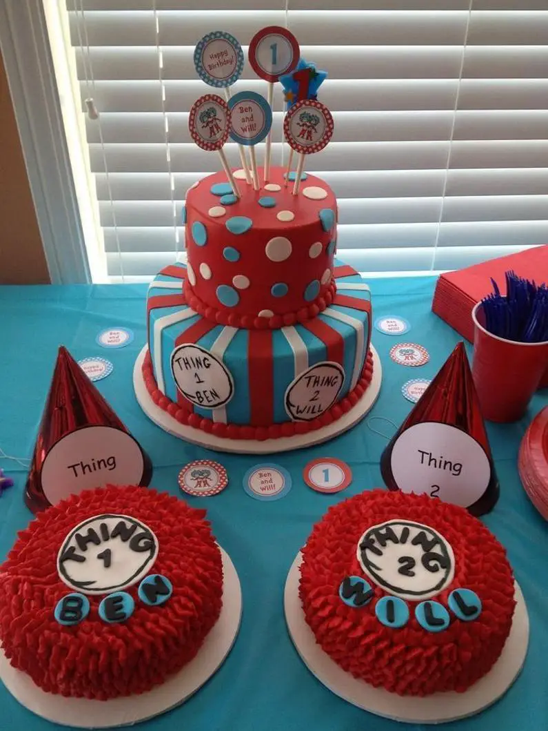 thing one and thing two birthday cakes
