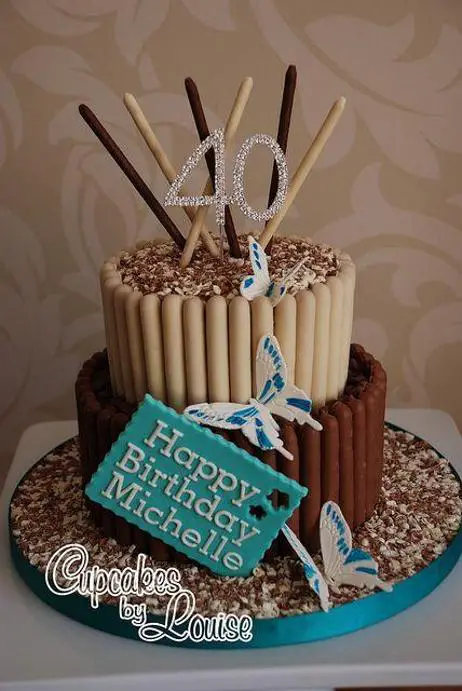 tiered chocolate birthday cake