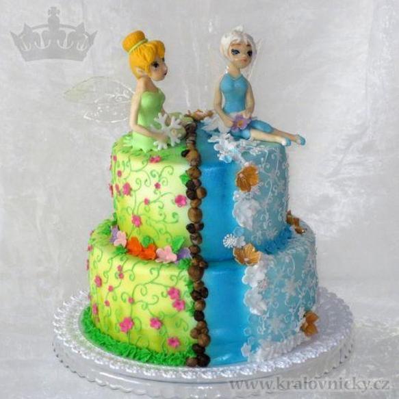 tinkerbell and periwinkle birthday cake