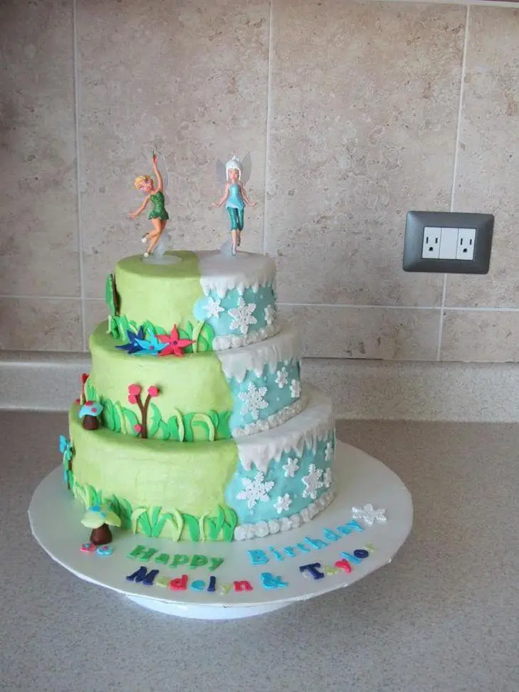 tinkerbell and periwinkle birthday cake