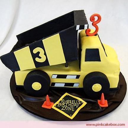 tip truck birthday cake