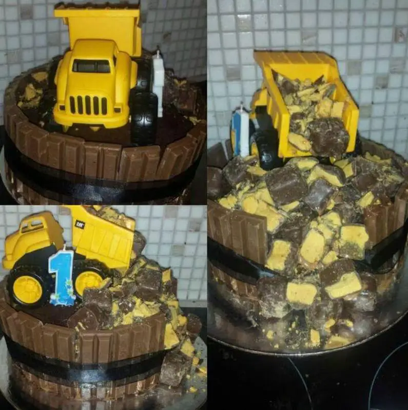 tip truck birthday cake