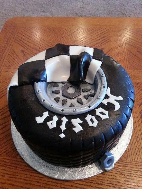 tire birthday cake