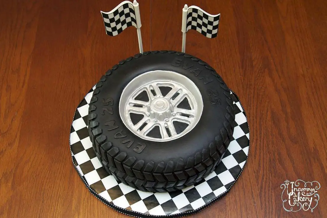 tire birthday cake