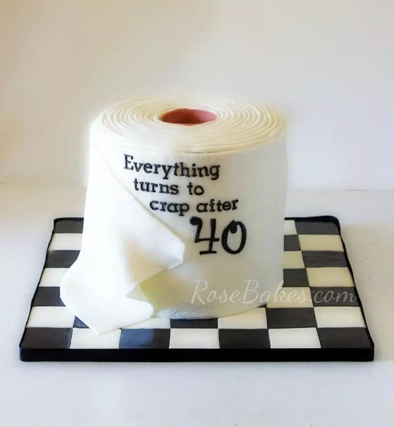 toilet paper birthday cake