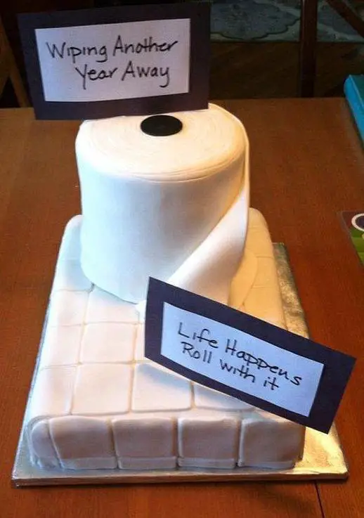 toilet paper birthday cake